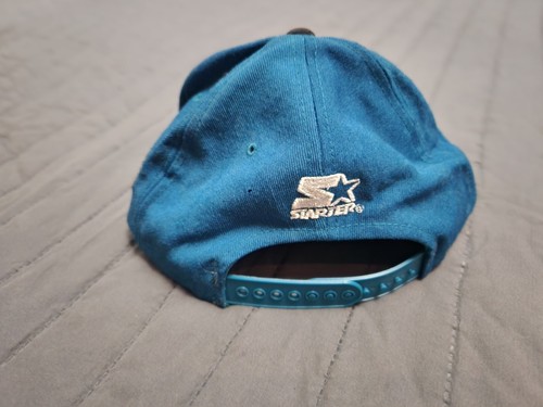 Gorra de hockey vintage de los tiburones de San José de lana SnapBack barrido de cola sombrero de iniciación - Imagen 2 de 4