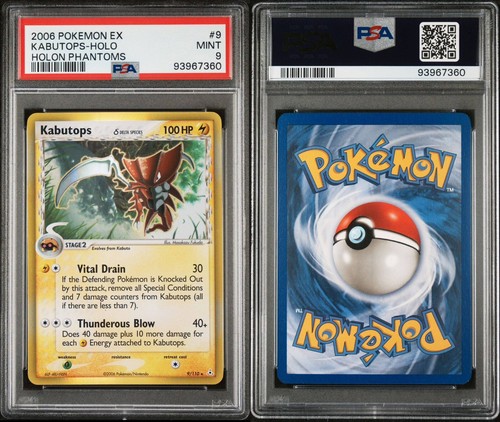 POKEMON CARD 2006 EX KABUTOPS HOLON PHANTOMS #9/110 GRADED PSA 9