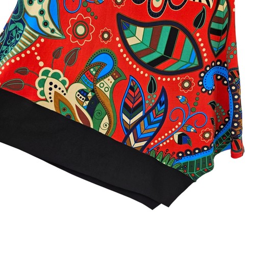 Eva Varro Asymmetrical Paisley Tunic Top Women’s Size M Preppy Artsy Art To Wear - Picture 5 of 8