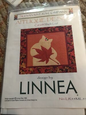 Sewing Quilt Pattern & Sewing Instructions Cat with Maple Leaf  Vintage