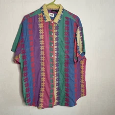 Vintage Honors Shirt Womens 22 W Geometric Celestial Short Sleeve Blouse Hippie