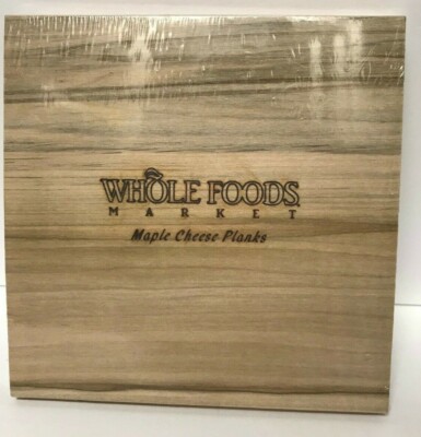 WHOLE FOODS MAPLE Wood CHEESE PLANKS (2) Grill Barbeque SEALED NEW