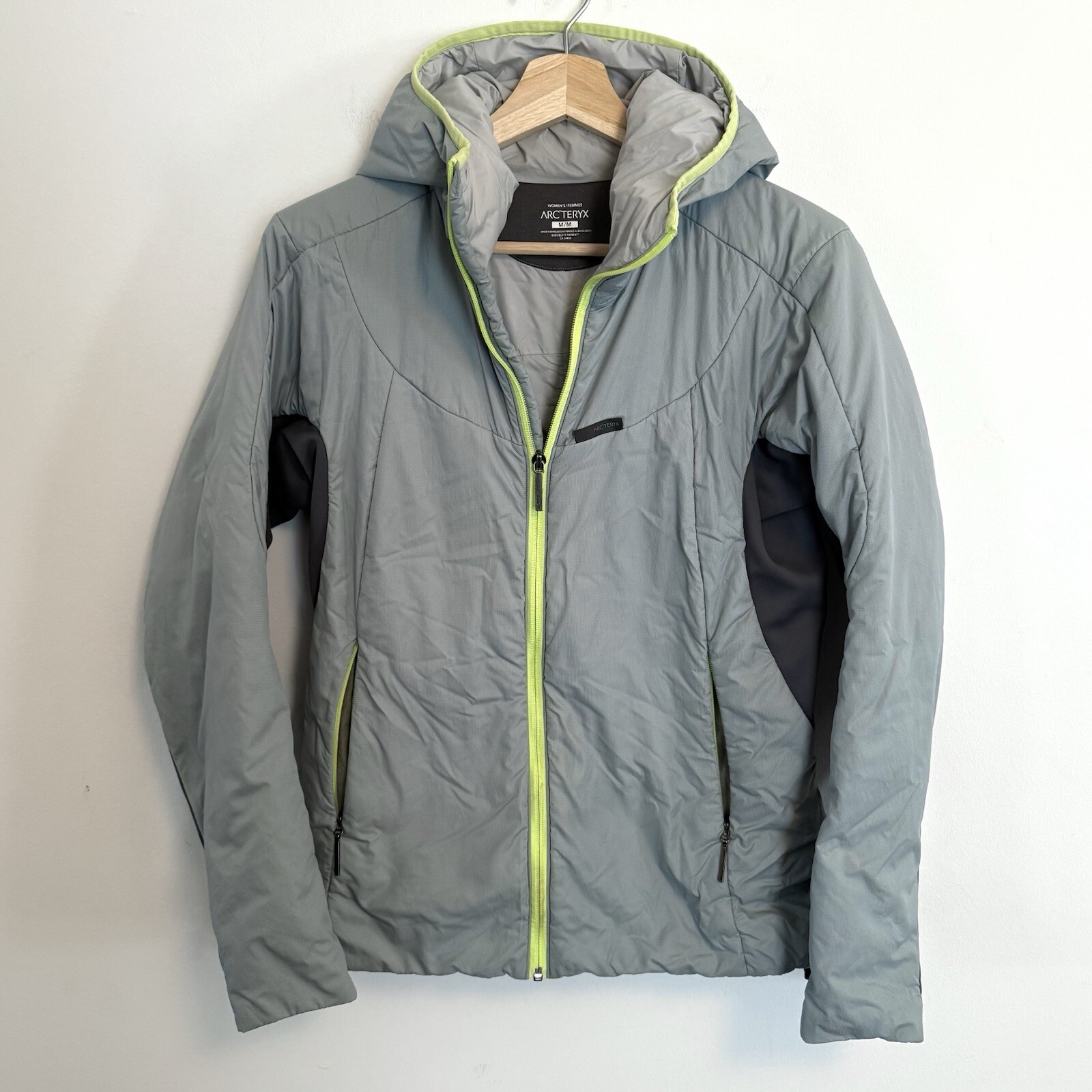 ARC'TERYX Giacca donna Arcteryx Ceva con cappuccio grigio ardesia full zip nylon leggero medio