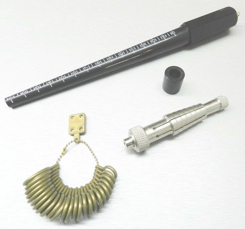 Ring Size Measuring Stretching Set Rathburn Stretcher Enlarger + Stick & Sizer - Picture 2 of 10