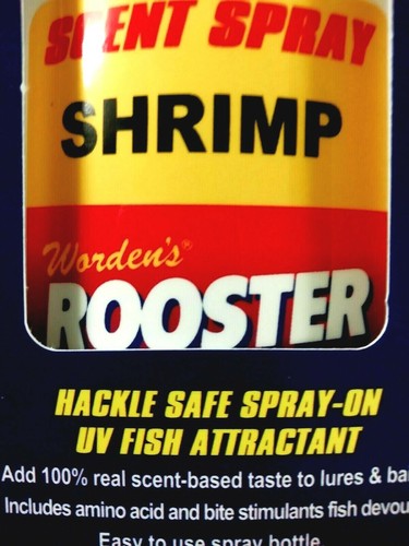 Wordens Rooster Tail Scent Spray, UV Flash, Trout or Shrimp Prawn Flavours. - Picture 2 of 3