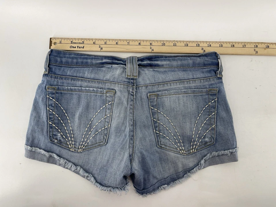 Pantalones Cortos de Jean Bebe Elásticos Para Mujer Talla 27 Tiro Bajo Azul Denim Hecho en EE. UU. Foto 4 de 4