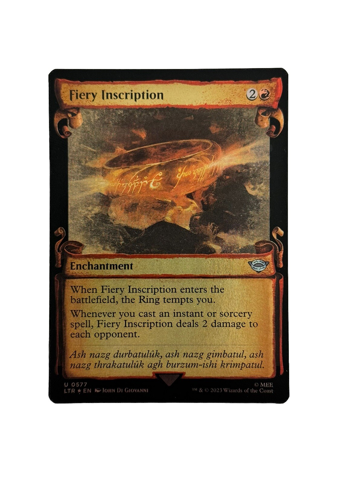 MTG Fiery Inscription The Lord of the Rings LTR 0577 Foil NM