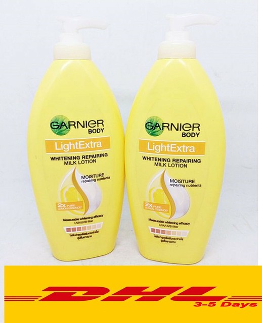 400 mlx2 GARNIER Light Extra Whitening Body Milk Lotion Repairing Skin