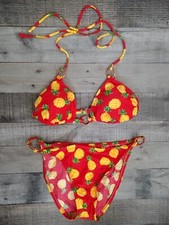 Vintage 90's Surfside Bikini Red w/ Pineapples Size S NWOT