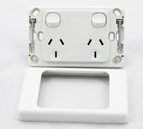 5 x Double 10A Power Point White 10 amp GPO - Picture 4 of 4