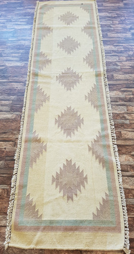 Vintage Handmade Traditional Turkish Kilim Floor Rug Carpet 252x66 cm