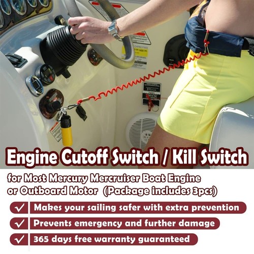 Boat Kill Switch Safety Lanyard 8M0092849 for Mercury Mercruiser Outboard Motor - Picture 3 of 19