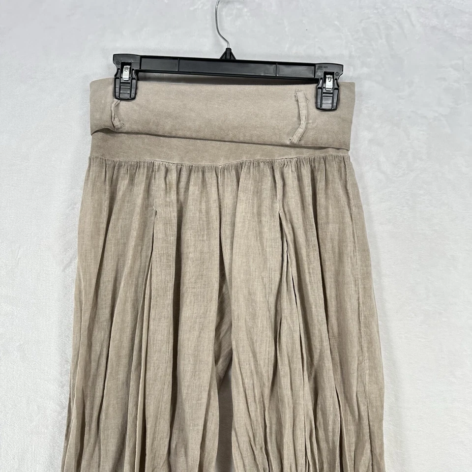 Pants Women Small Parachute Beige Baggy Lantern Drop Crotch Semi Sheer Italian - Image 2 of 4