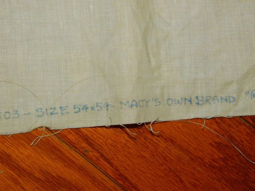 Vintage MACYS HAVERILL HOUSE Stamped for Embroidery LINEN TABLECLOTH w 38 THREAD - Picture 6 of 13
