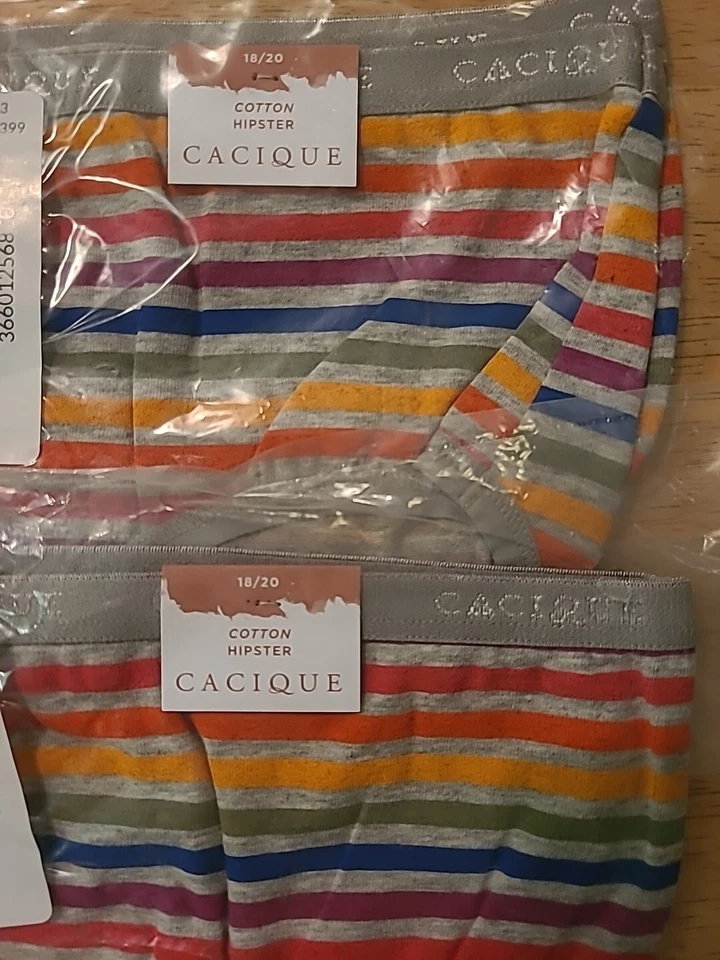 Panty Lane Bryant Cacique Algodón Hipster Orgullo 2 Gris Arco Iris AGOTADO 18/20 NUEVO Foto 2 de 3