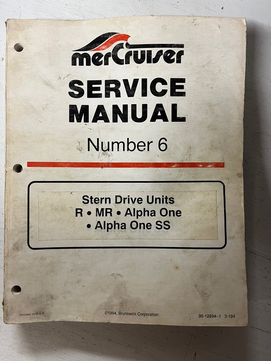 1992 Mercury MerCruiser #6 Stern Drive Units Service Manual P/N 90