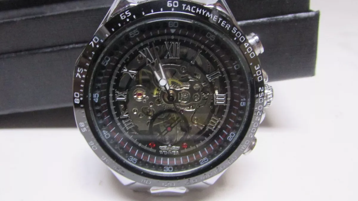 automatic skeleton tachymeter bezel watch TIONG TM432