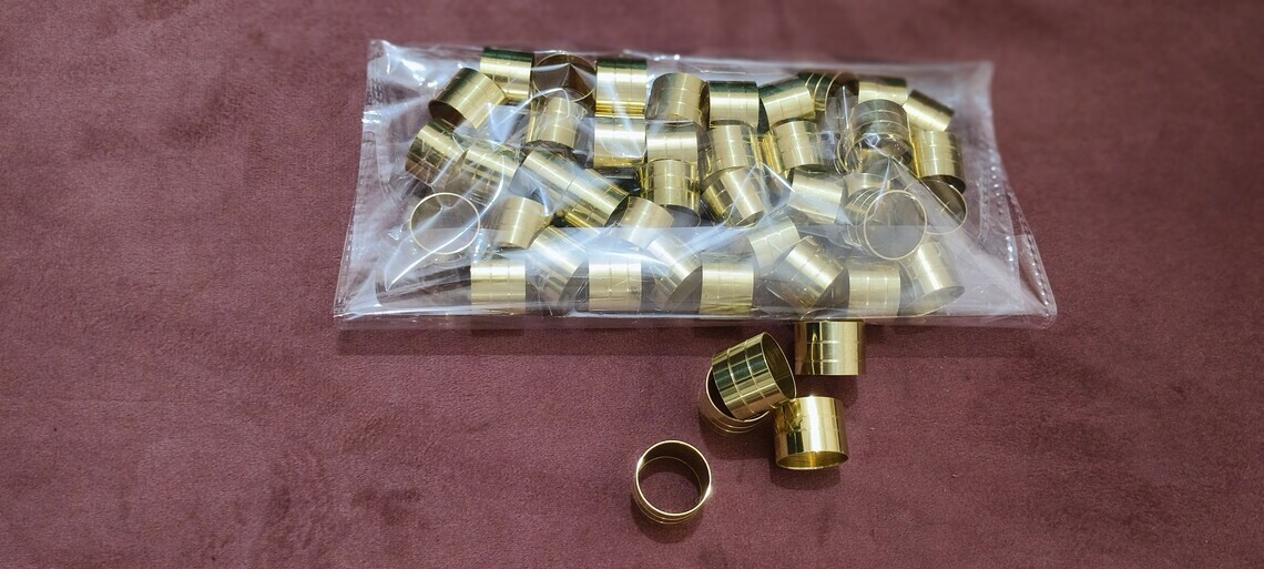 50 Solid Brass Ferrules Collars Ring Shaft Walkin… - image 3