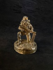 Kneeling Soldier Statue, Signals Regiment Military Figurine Cold Cast Bronze