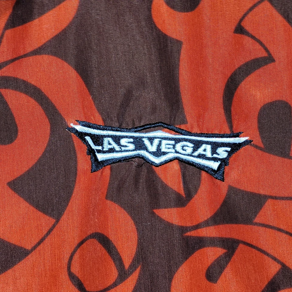 Sun & Moon Shirt Mens Large Red Flaming Skulls Button Up Short Sleeve Las Vegas - Image 2 of 4