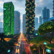 Digital Picture of Beautiful neon cityscape digtal printable file