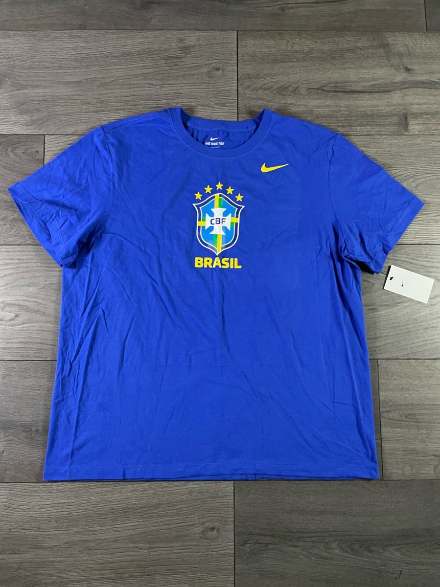 Nike CBF Brazil Soccer Team Royal Blue Short Sleeve T-Shirt