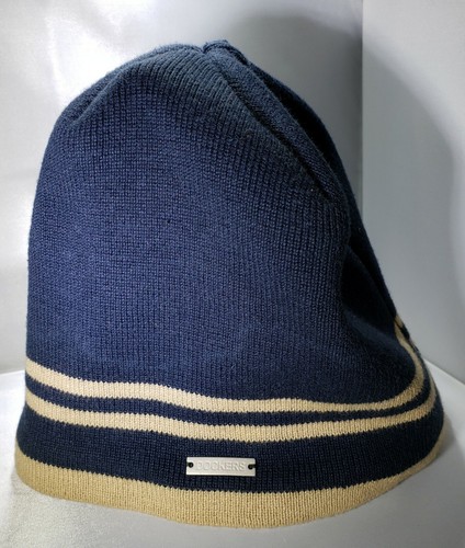 Dockers Cap Hat Beanie, Blue with Tan 