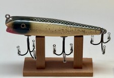 Vintage Fishing Lure w/Red Head Cream+Green Sparkled Body - 3 Treble Hooks