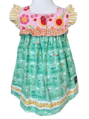 Matilda Jane Platinum Seaside Cruise Shabby Bicycle Top EUC Size 4 # 2/8 - Picture 2 of 4