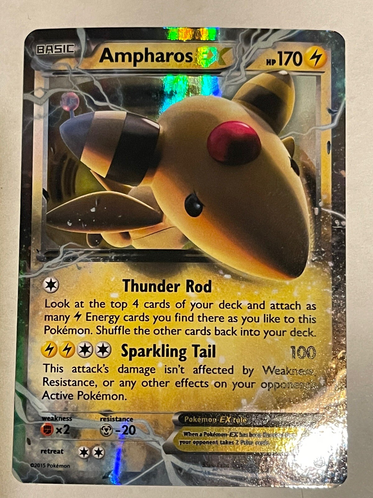 AMPHAROS EX 27/98 HOLO XY Ancient Origins Pokemon Card Extended Full Art