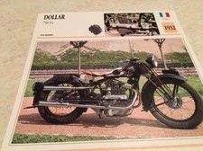 Carte moto Dollar 750 V4 1932 collection Atlas Motorcycle France