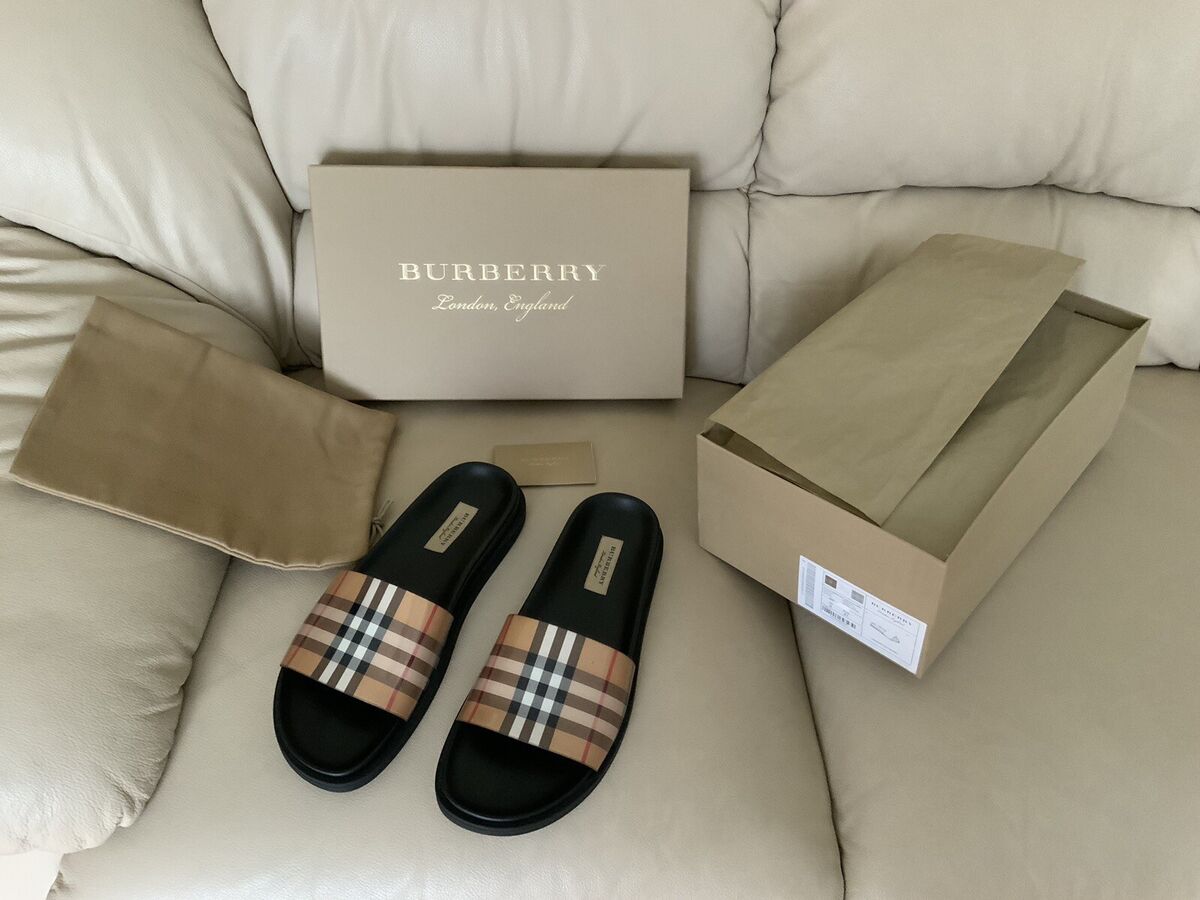 Original Women's Burberry Ashmore Sandal Slide Box Tissue Original Women's Burberry Ashmore Sandal Slide Box Tissue