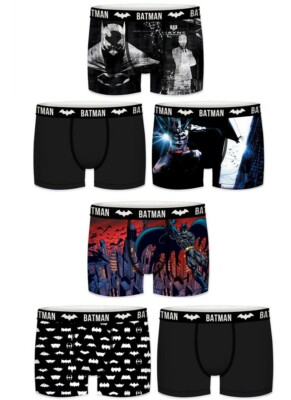 Herren Batman Boxershorts, 3 Stk. in S-XXL, 6 Motive zur Auswahl, Retroshorts