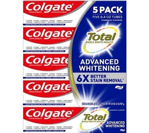 (5) Colgate Total SF Advanced Whitening Whole Mouth Health Toothpaste Exp 09/24 - Picture 1 of 2