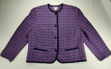 Pendleton Plus Virgin Wool Womens Sz 18 Multi-Color Purple Classic Blazer Top