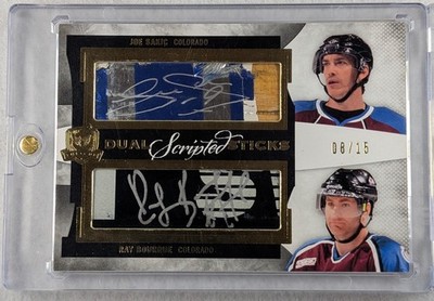 2012-13 UPPER DECK THE CUP SAKIC BOURQUE DUAL  SCRIPTED STICKS AUTO /15 #DSS-SB