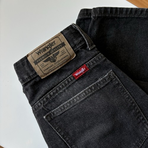 Wrangler Youth Boys Black Denim Jeans Size 12 Slim Straight Loose 100% Cotton - Picture 2 of 18