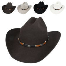 Western Cowboy Hat Classic American Style Wool - Vintage-Inspired Cattleman Hat