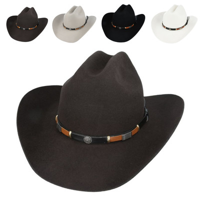 Western Cowboy Hut klassischer amerikanischer Stil Wolle - Vintage-inspirierter Cattleman Hut