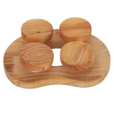  Sauna Back Support Pillow - Wood Backrest With Rotatable Disc For Steam Room