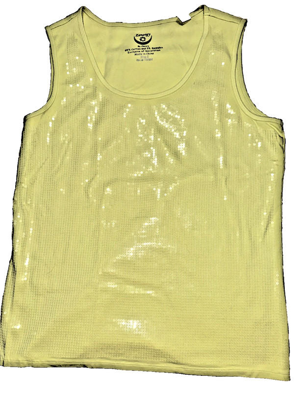Chico’s Zenergy Sequined Front Tank Top Size 2
