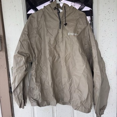frogg toggs Men's Hooded Packable Lightweight Rain Jacket and Pant Beige M/L Zip