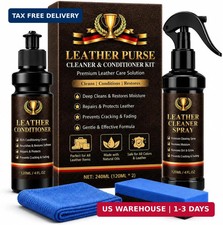 Leather Cleaner and Conditioner Kit, 5-Piece Leather Care Kit with Cleaner Spray