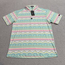 Bad Birdie Polo Shirt Mens Extra Large Green Pink Aztec Performance Golf Office