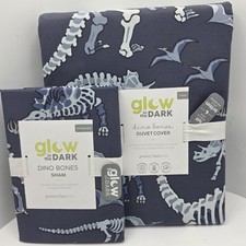 Pottery Barn Dino Bones Twin Duvet Cover  Sham New