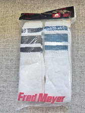 Vtg 80s Striped Tube Socks 6 Pack Extra Long Over The Calf USA 4 Color Stripes