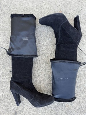 Stuart Weitzman Women s Black Suede Over The Knee Pull-On Stretch Boot US 7
