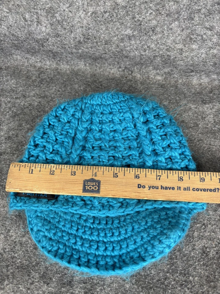 Sombrero Marmot Gorro Ajustado ADULTO Talla Única Azul Tejido Visera Ala Crochet Invierno Cálido Foto 2 de 4