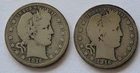 Lot of 2 Barber Quarters 1916 P And 1916 D 90% Silver Coins