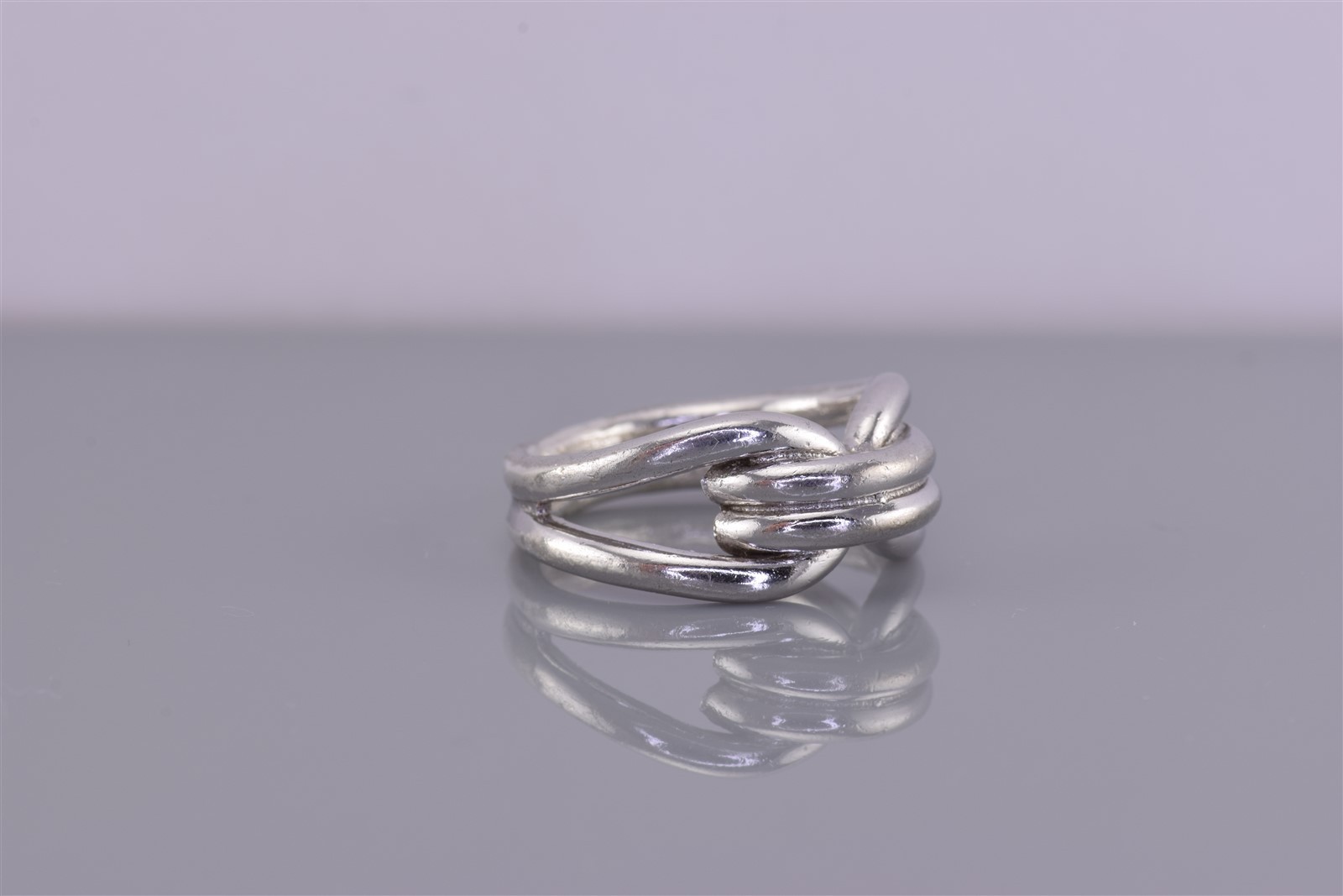 Sterling Silver Solid Tapered Loop Double Wrapped… - image 1